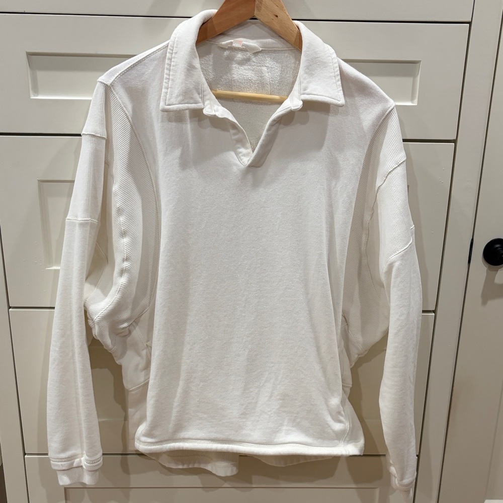 FP Movement by Free People Cream Collared Sweatshirt